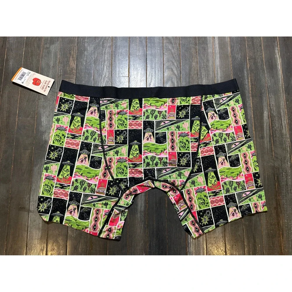 Shinesty Mens Ball Hammock Pouch Boxer Briefs UFO Alien Abduction Print New